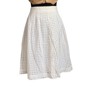 Banana Republic 💯% Cotton White Eyelet Skirt Size 14